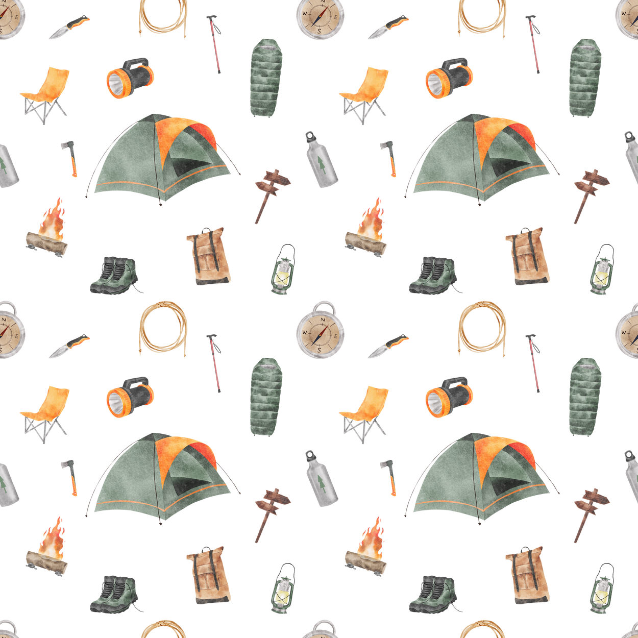 Watercolor Outdoor Pattern